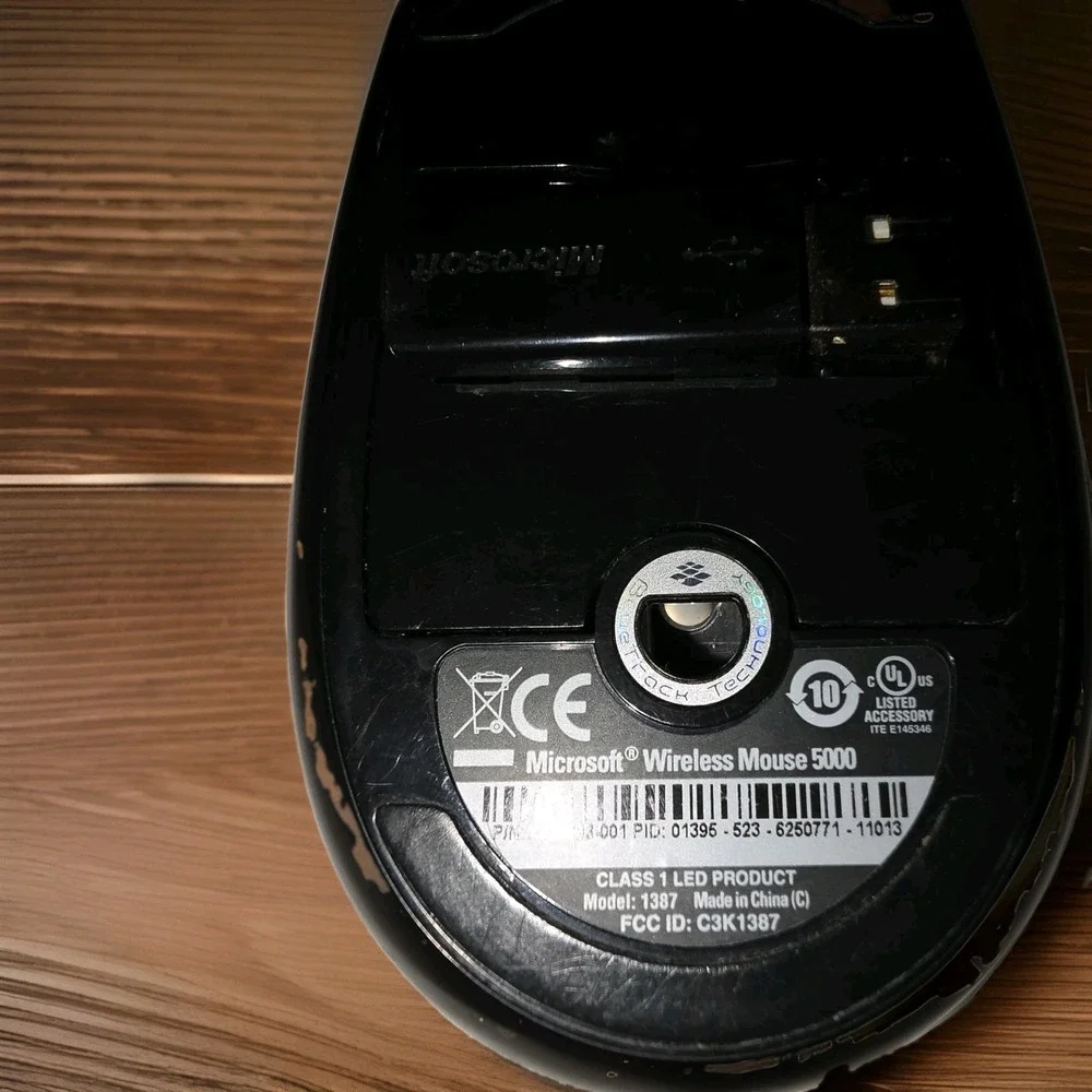 Microsoft Wireless Mouse 5000 with Dongle Model 1387 Tested & Works